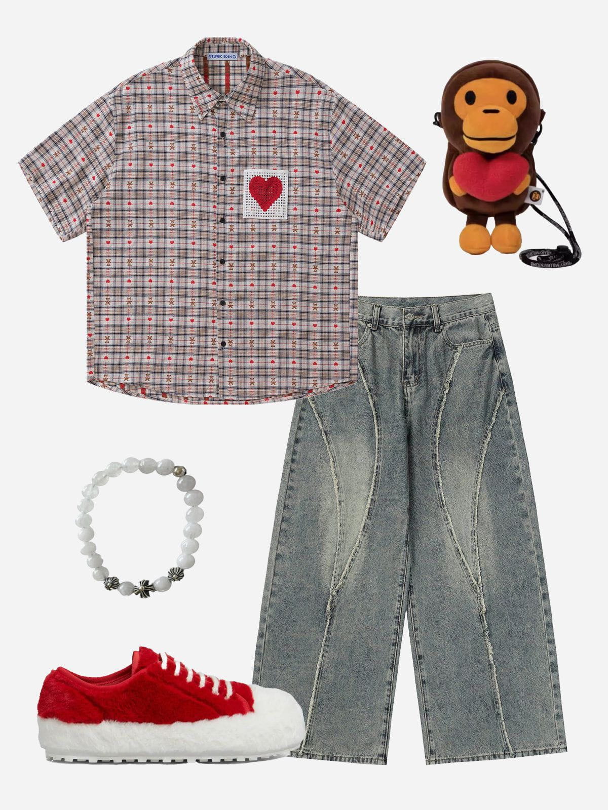 Aelfric Eden Cut-Out Heart Short Sleeve Shirt