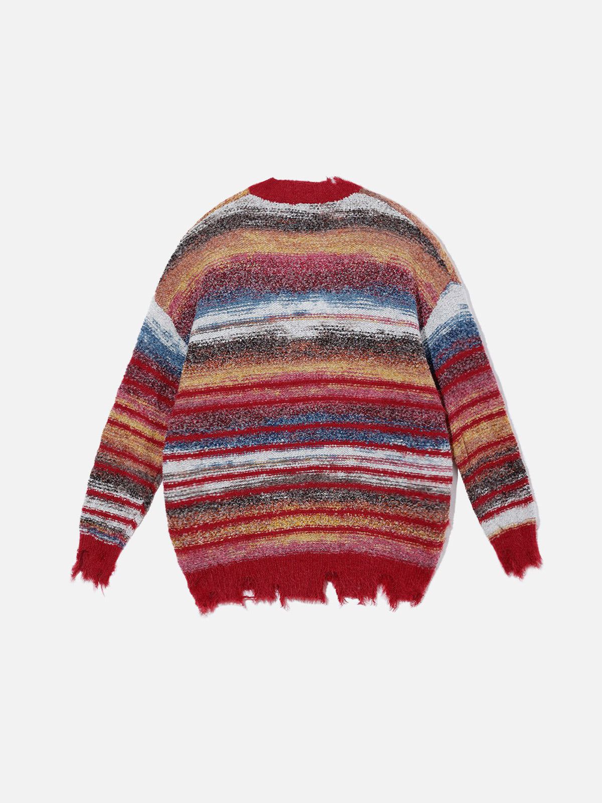 Aelfric Eden Fringe Gradient Pinstripe Cardigan