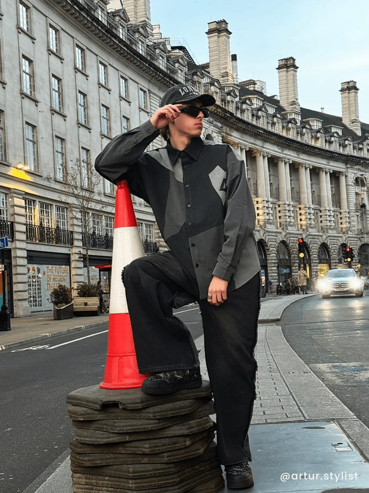 Aelfric Eden Geometry Patchwork Long Sleeve Shirt