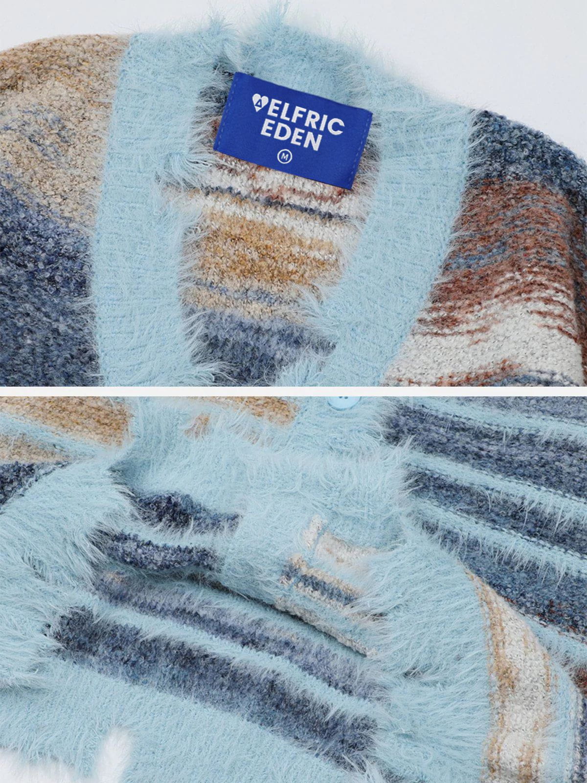 Aelfric Eden Fringe Gradient Pinstripe Cardigan