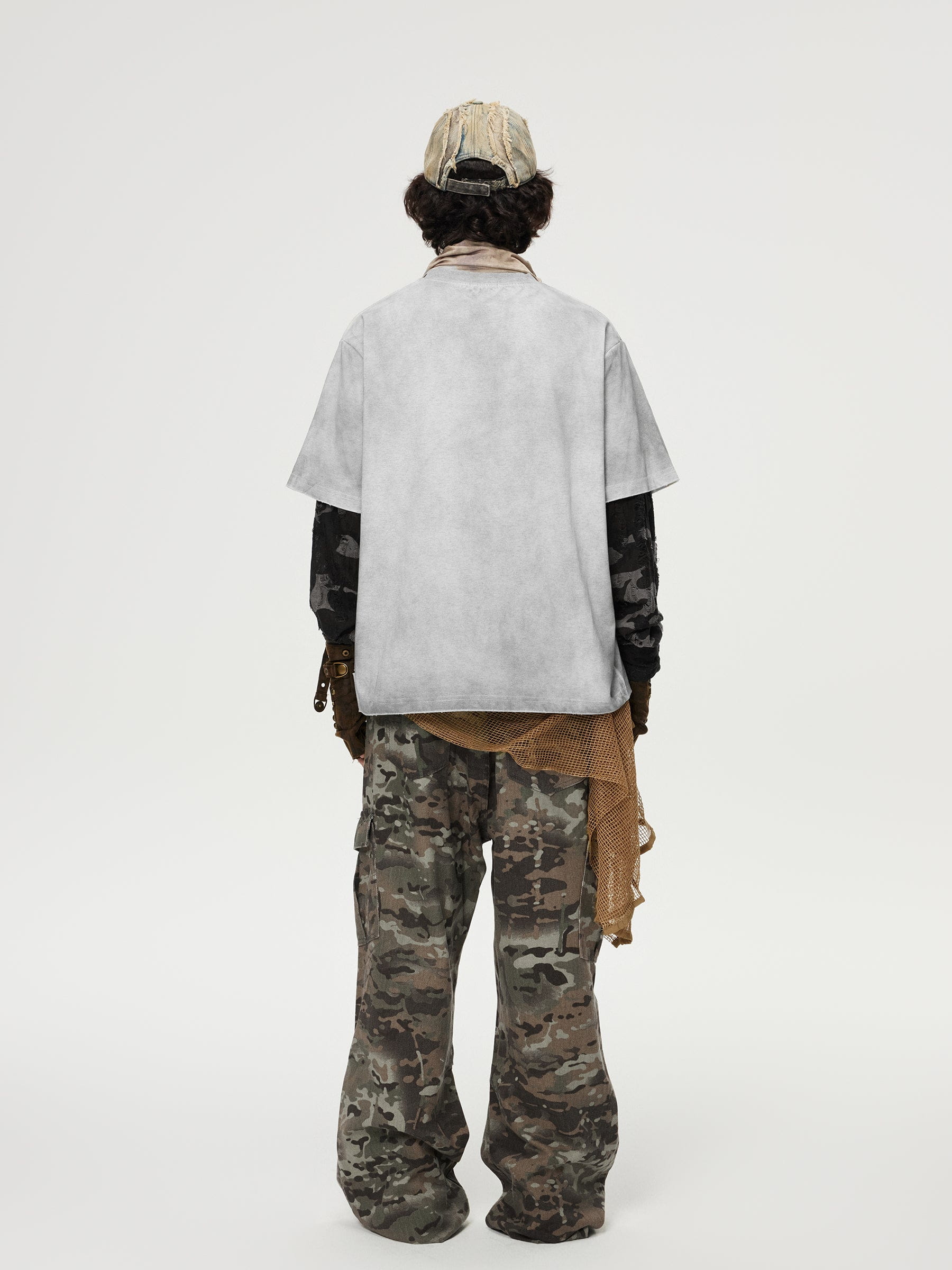 Aelfric Eden Camouflage Distressed Long Sleeve Tee