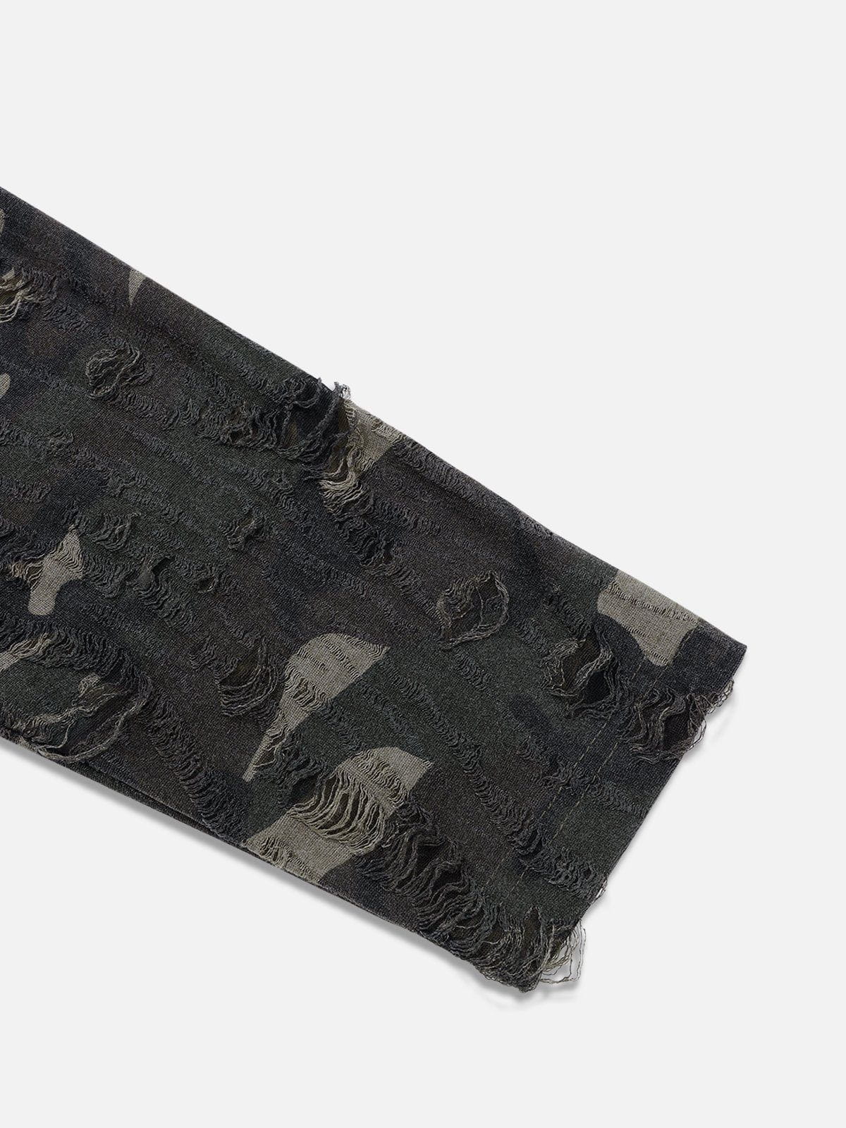 Aelfric Eden Camouflage Distressed Long Sleeve Tee