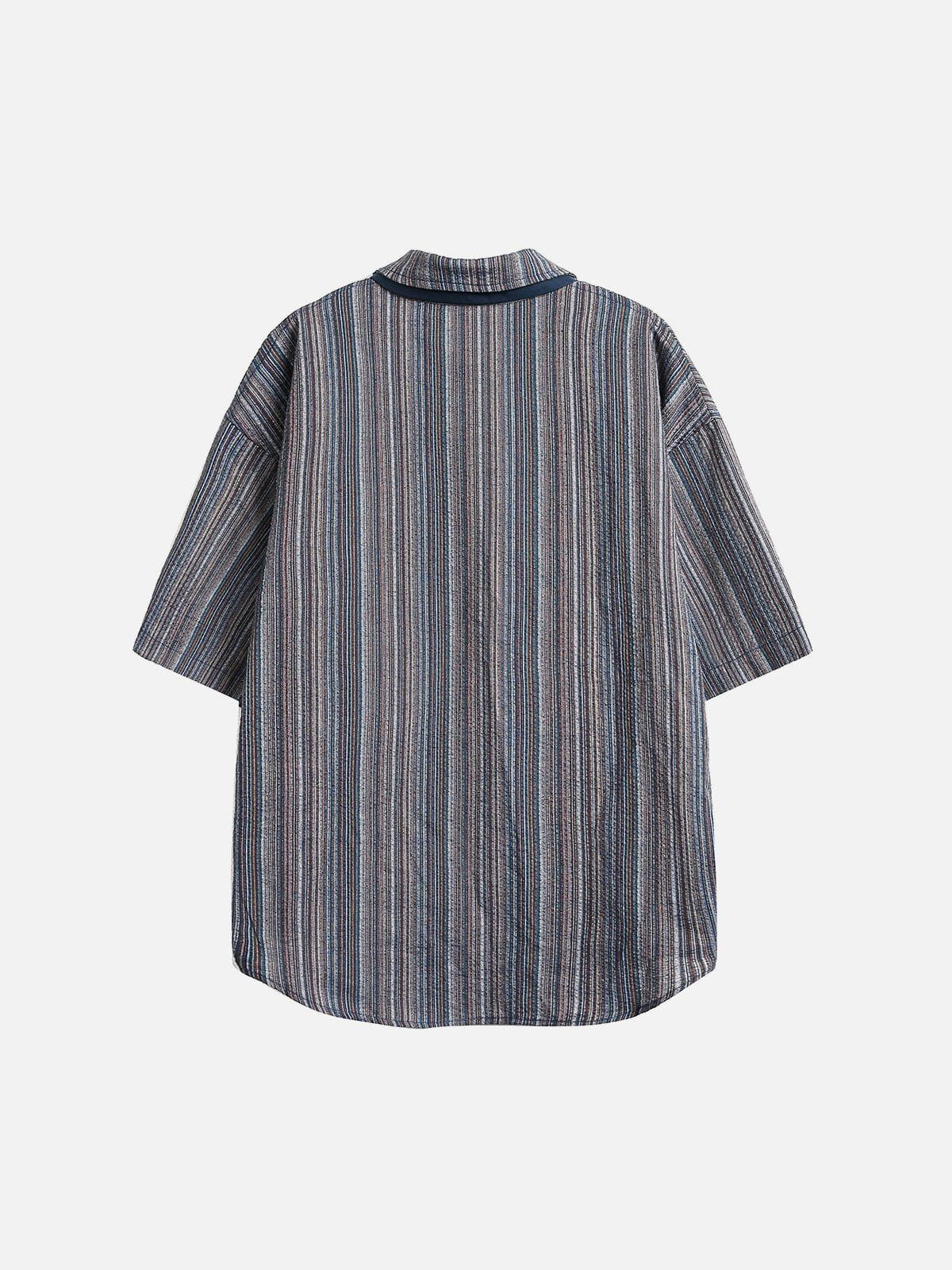 Aelfric Eden Stripe Necktie Short Sleeve Shirt
