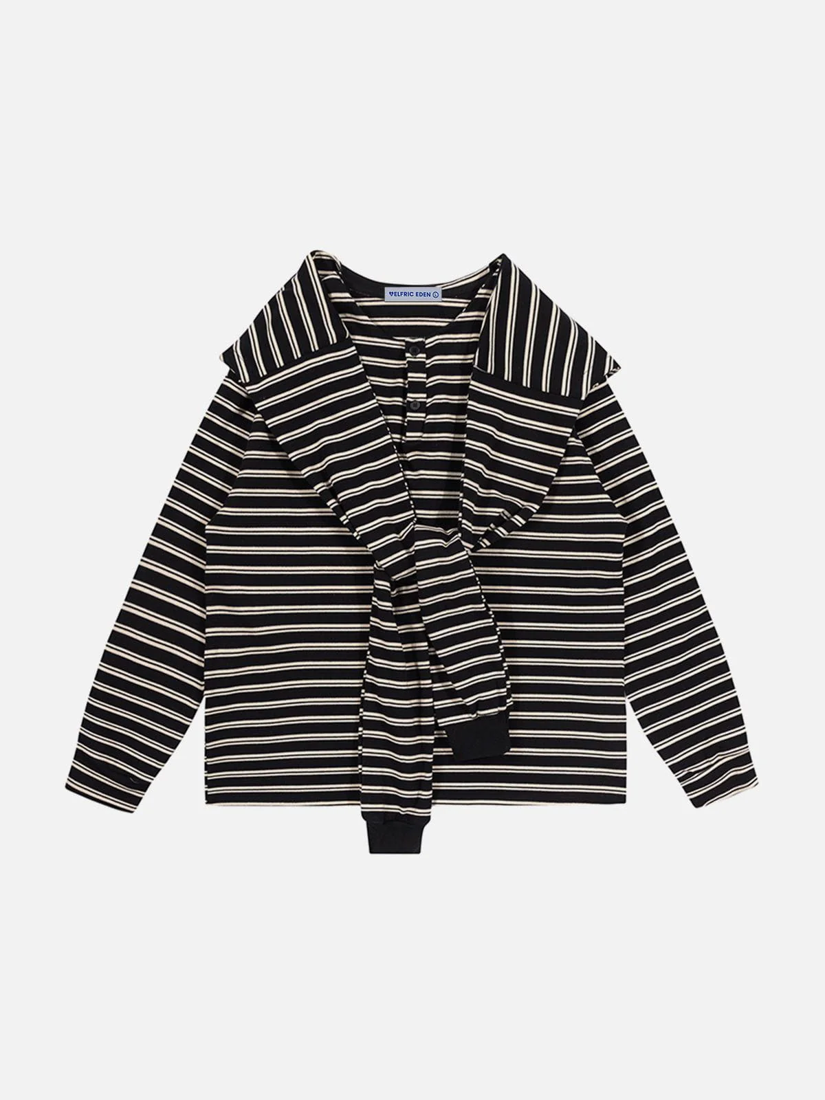 Aelfric Eden Stripe Patchwork Hooded Long Sleeve Tee