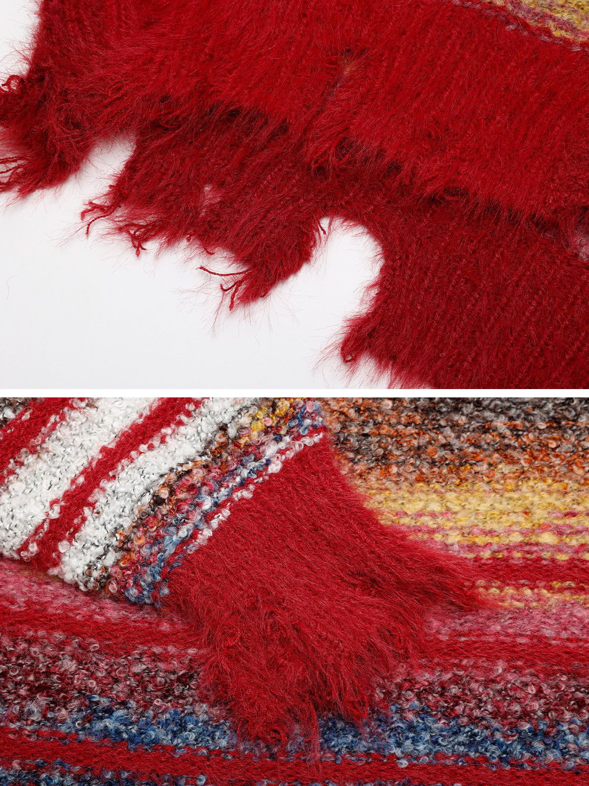 Aelfric Eden Fringe Gradient Pinstripe Cardigan