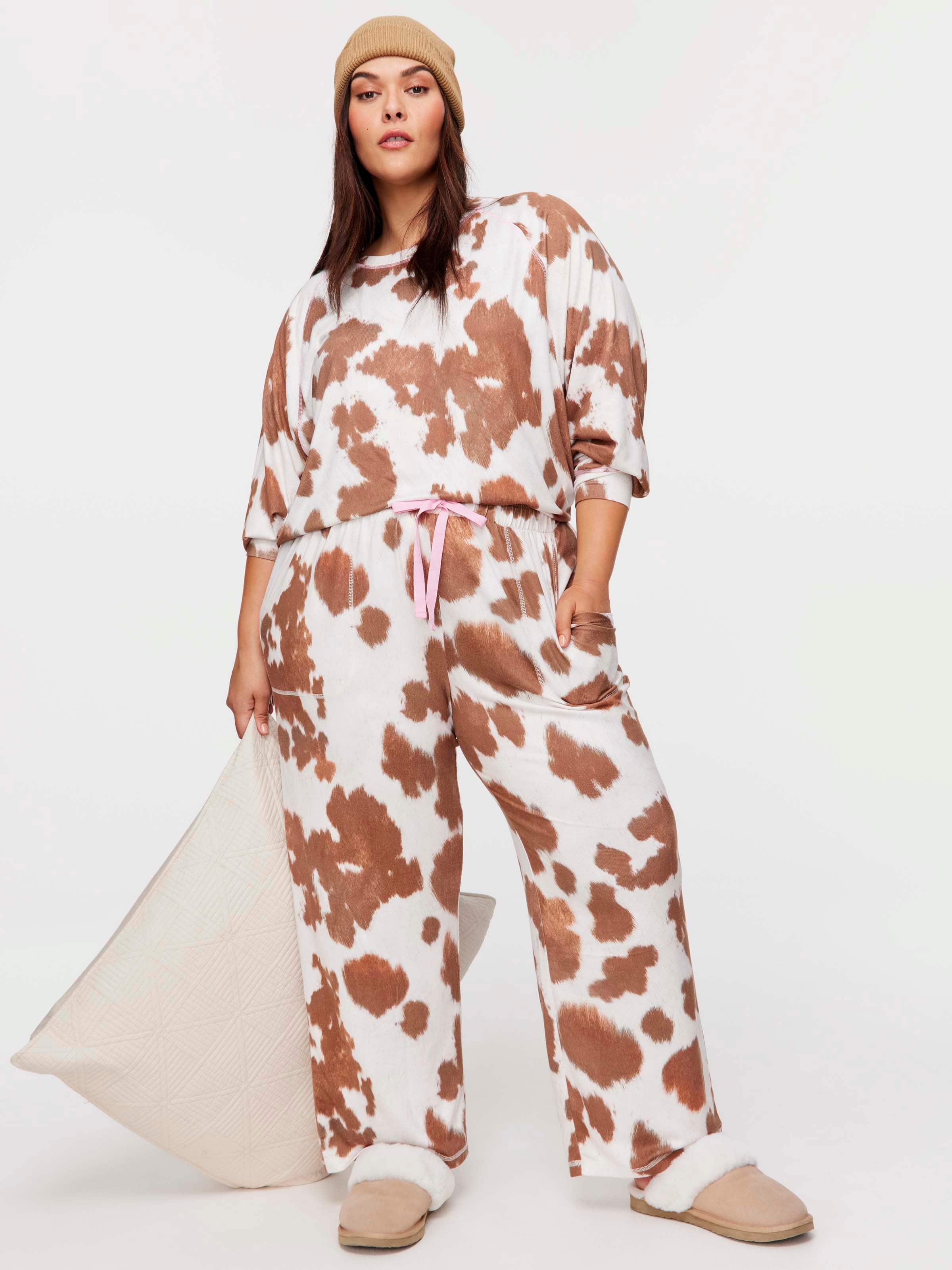 P.A. Plus Cow Plush Pj Pant
