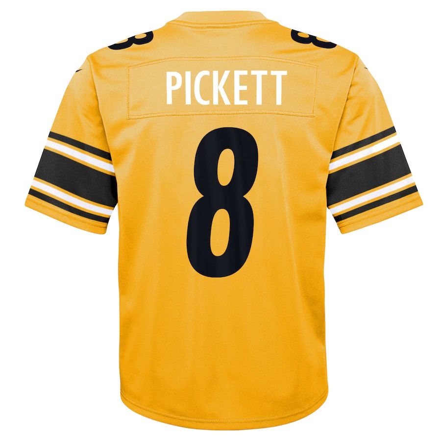 P.Steelers 8 Kenny Pickett Gold Inverted Game Jersey Stitched American