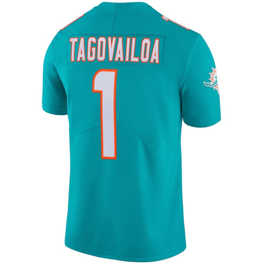 M.Dolphins #1 Tua Tagovailoa Aqua Vapor Limited Jersey Stitched ...