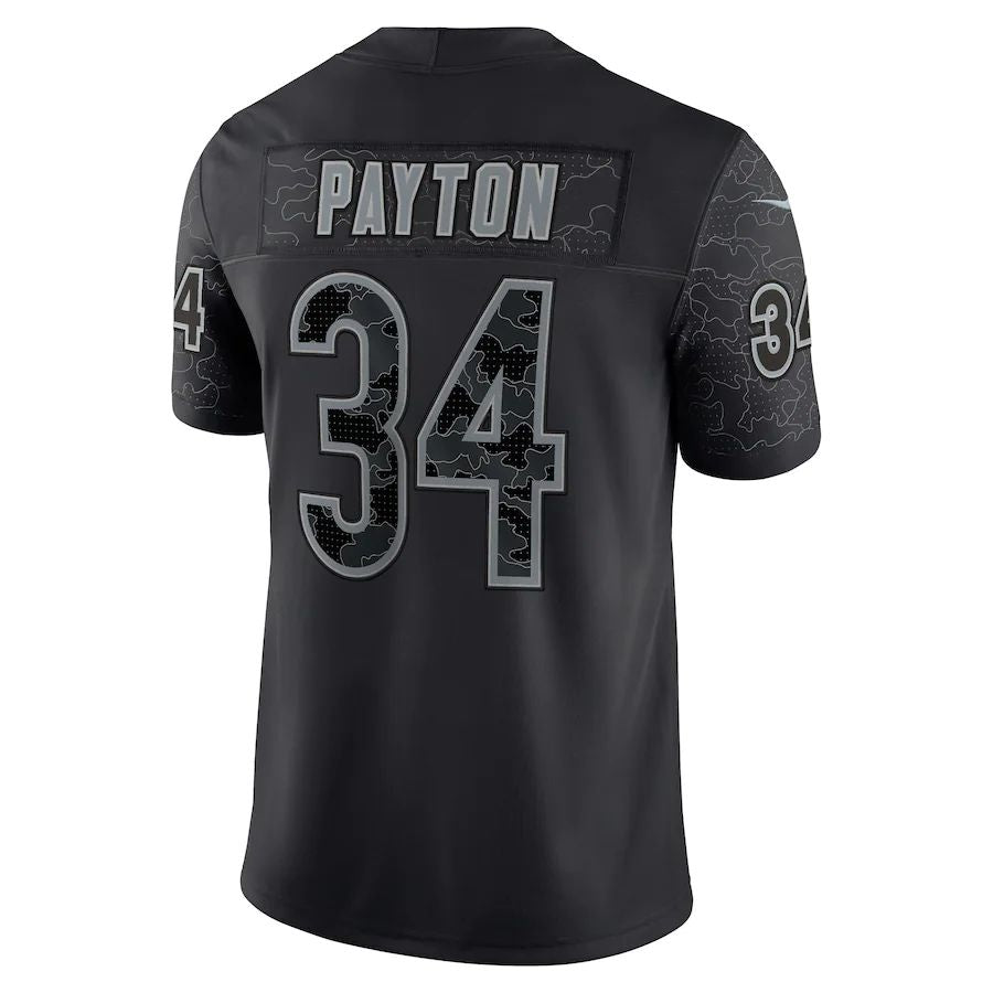 C.Bears #34 Walter Payton Black Retired Player RFLCTV Limited Jersey ...