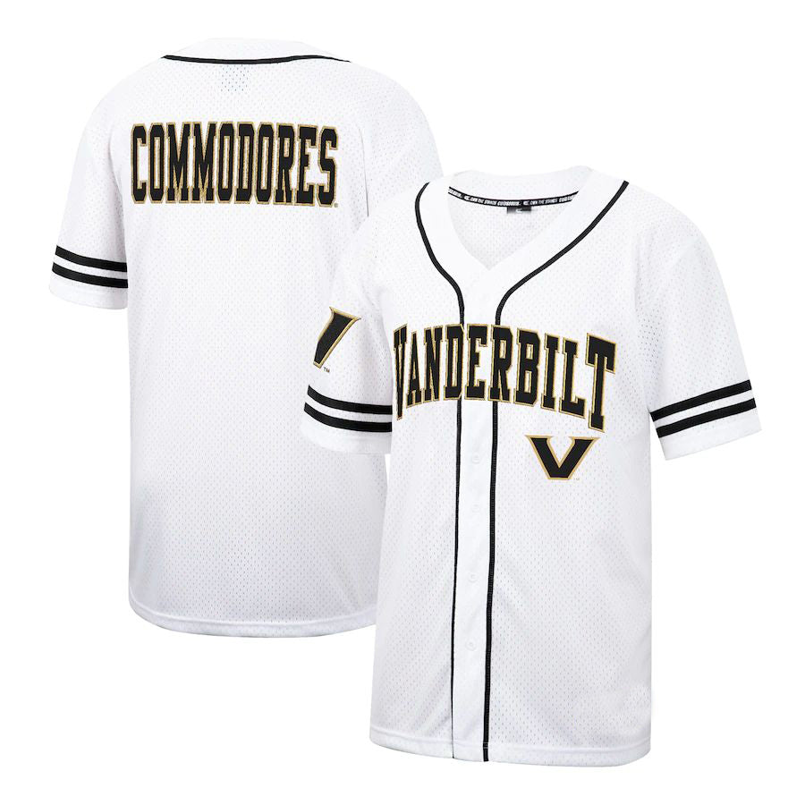 V.Commodores Colosseum Free-Spirited Team Full-Button Baseball Jersey ...