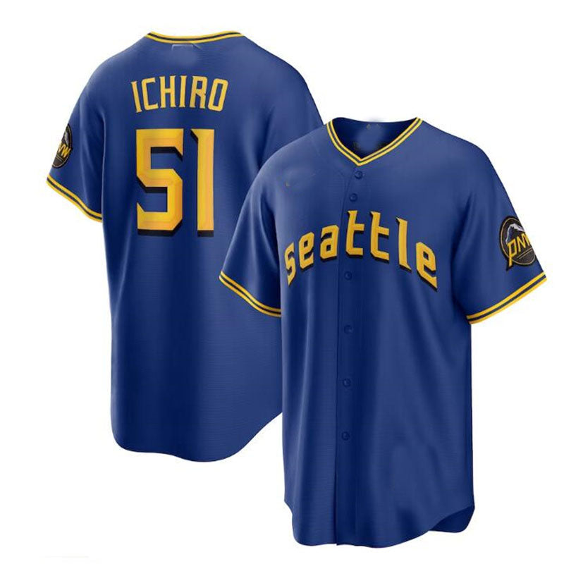 Seattle Mariners 51 Ichiro Suzuki Royal 2023 City Connect Replica