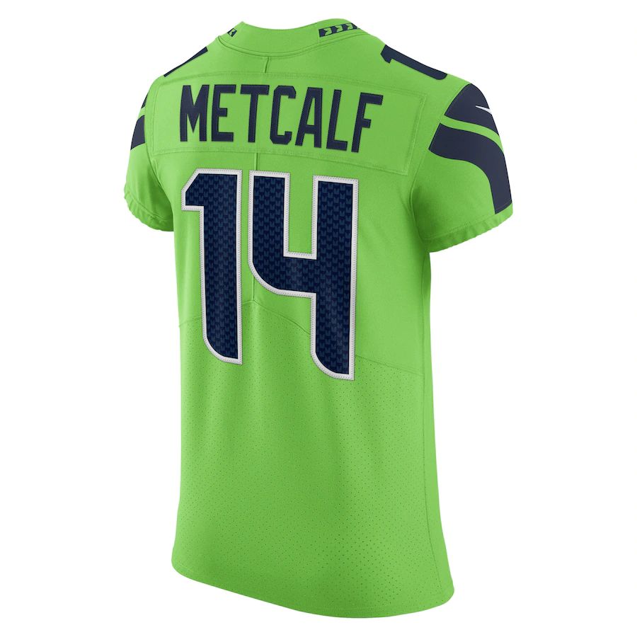 S.Seahawks #14 DK Metcalf Neon Green Alternate Vapor Elite Player ...