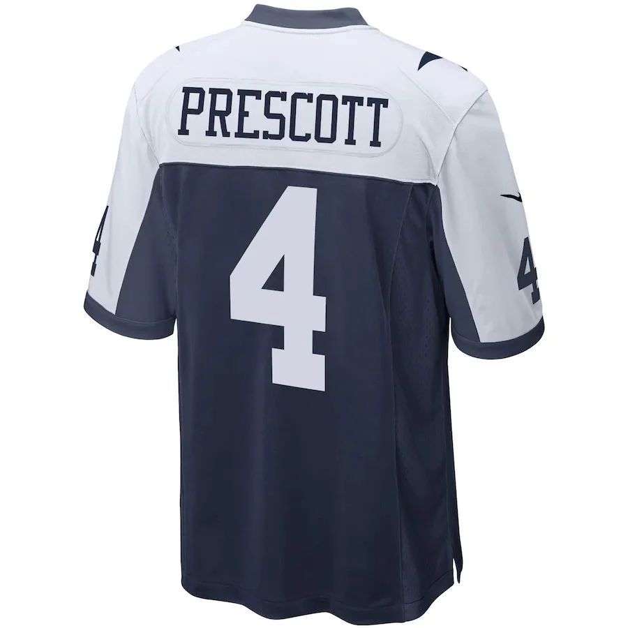 D.Cowboys #4 Dak Prescott Navy Alternate Game Team Jersey Stitched ...