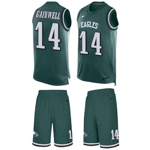 Eagles #14 Kenneth Gainwell Green Team Color Stitched Limited Tank Top Suit Jersey
