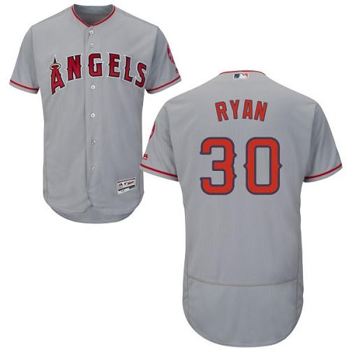 Los Angeles Angels of Anaheim #30 Nolan Ryan Grey Flexbase Authentic Collection Stitched Jersey