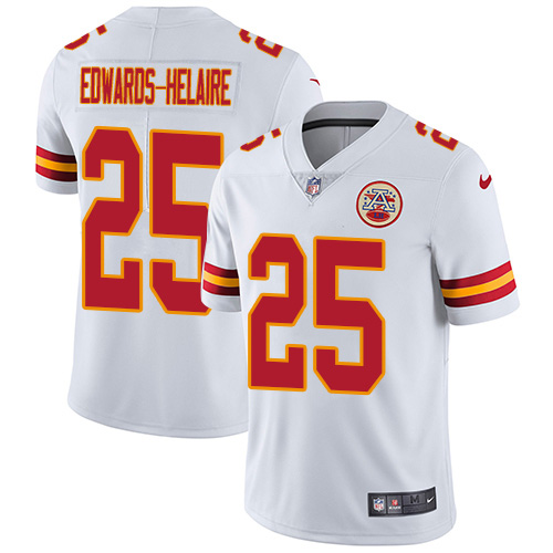 Chiefs #25 Clyde Edwards-Helaire White Stitched Vapor Untouchable Limited Jersey