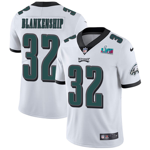 Eagles #32 Reed Blankenship White Super Bowl LVII Patch Stitched Vapor Untouchable Limited Jersey