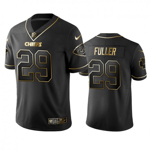 Kansas City Chiefs #29 Kendall Fuller Black Golden Limited Edition Stitched Jersey