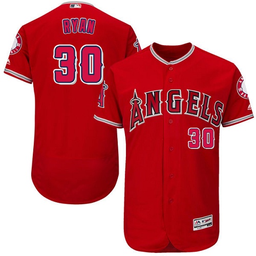 Los Angeles Angels of Anaheim #30 Nolan Ryan Red Flexbase Authentic Collection Stitched Jersey