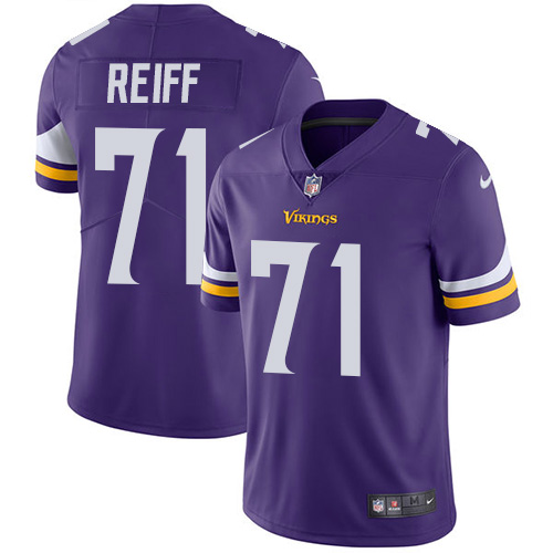 Minnesota Vikings #71 Riley Reiff Purple Team Color Stitched Vapor Untouchable Limited Jersey