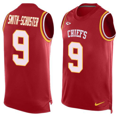 Chiefs #9 JuJu Smith-Schuster Red Team Color Stitched Limited Tank Top Jersey
