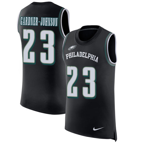 Eagles #23 C.J. Gardner-Johnson Black Alternate Stitched Limited Rush Tank Top Jersey