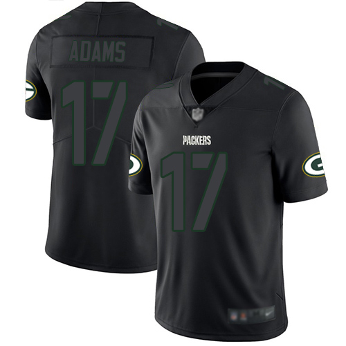 Green Bay Packers #17 Davante Adams Black Stitched Limited Rush Impact Jersey