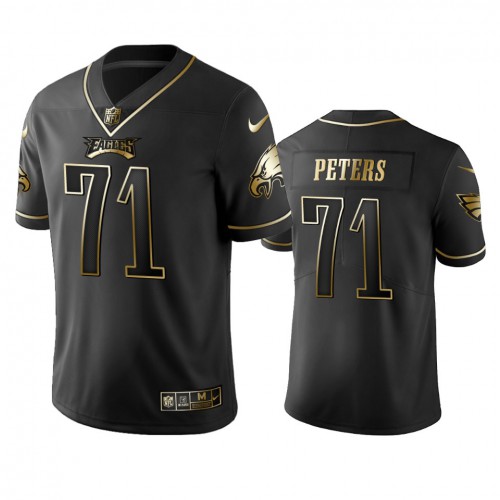Philadelphia Eagles #71 Jason Peters Black Golden Limited Edition Stitched Jersey