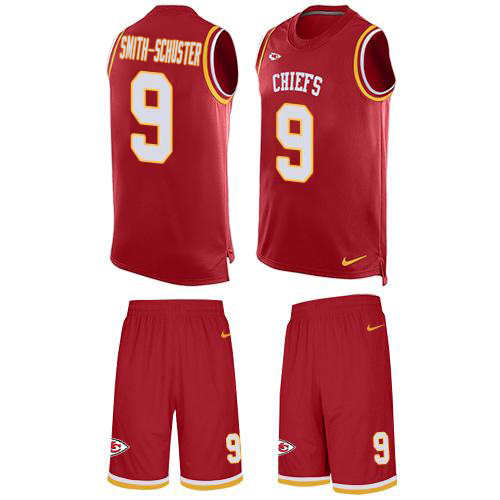Chiefs #9 JuJu Smith-Schuster Red Team Color Stitched Limited Tank Top Suit Jersey