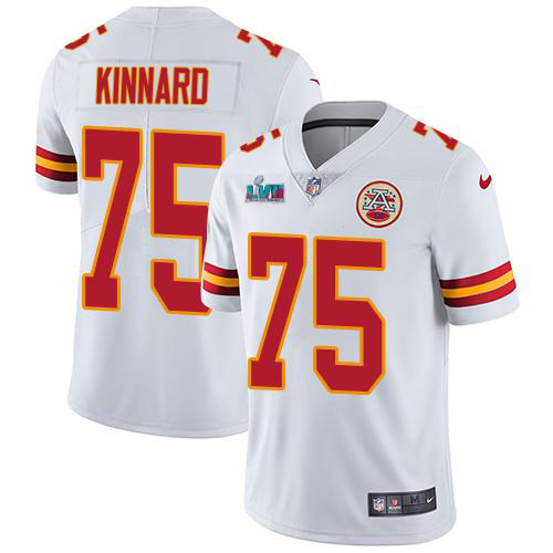 Chiefs #75 Darian Kinnard White Super Bowl LVII Patch Stitched Vapor Untouchable Limited Jersey