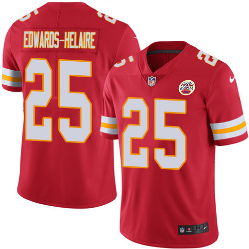 Chiefs #25 Clyde Edwards-Helaire Red Team Color Stitched Vapor Untouchable Limited Jersey
