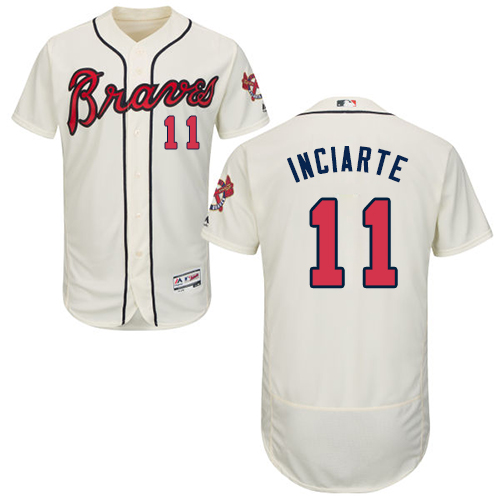 Atlanta Braves #11 Ender Inciarte Cream Flexbase Authentic Collection Stitched Jersey