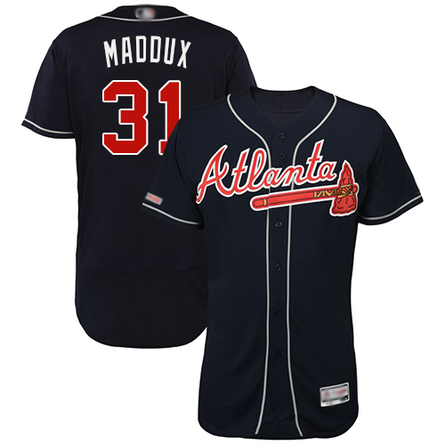 Atlanta Braves #31 Greg Maddux Navy Blue Flexbase Authentic Collection Stitched Jersey
