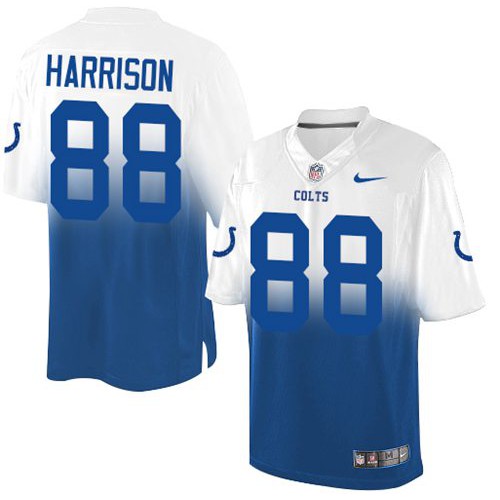 Indianapolis Colts #88 Marvin Harrison Royal Blue/White Stitched Elite Fadeaway Fashion Jersey
