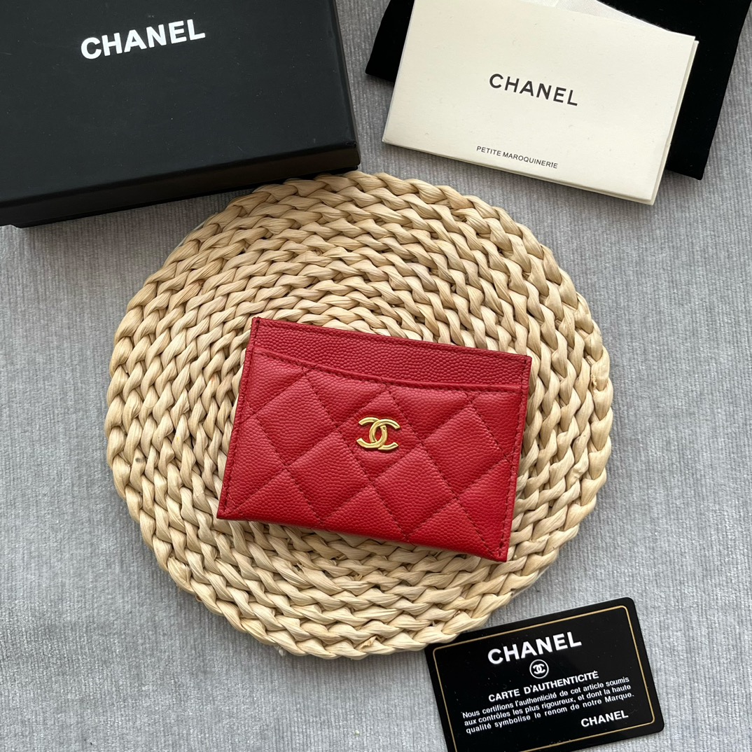 Ch*nel Caviar Card Holder(11*7*1CM)