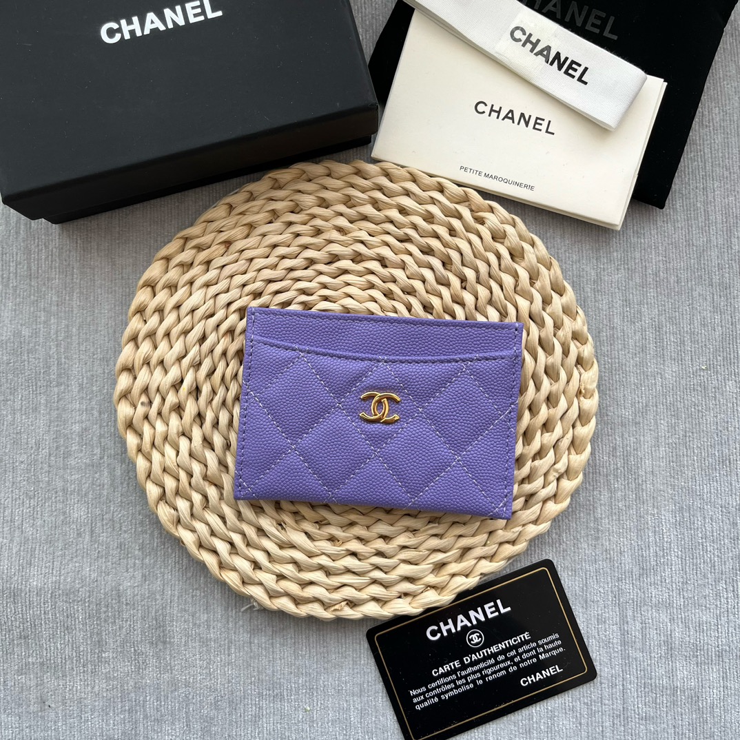 Ch*nel Caviar Card Holder(11*7*1CM)