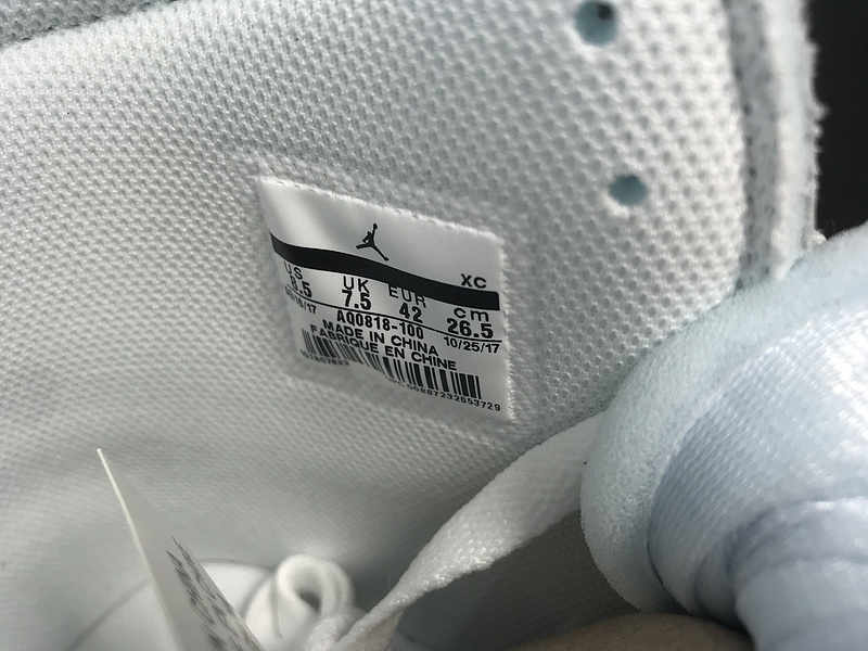OFF-WHITE Jordan 1 High WHITE/WHITE AQ0818-100