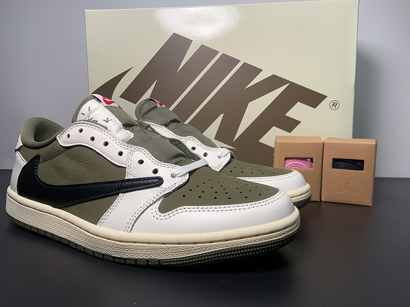 Travis x J1 Low Medium Olive - DM7866-200