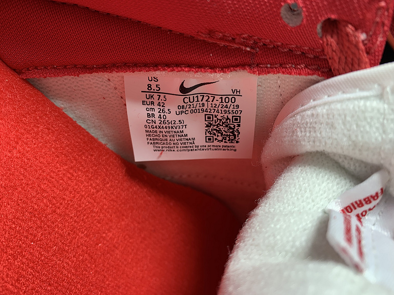 NIKE DUNK LOW UNIVERSITY RED WHITE CU1727-100