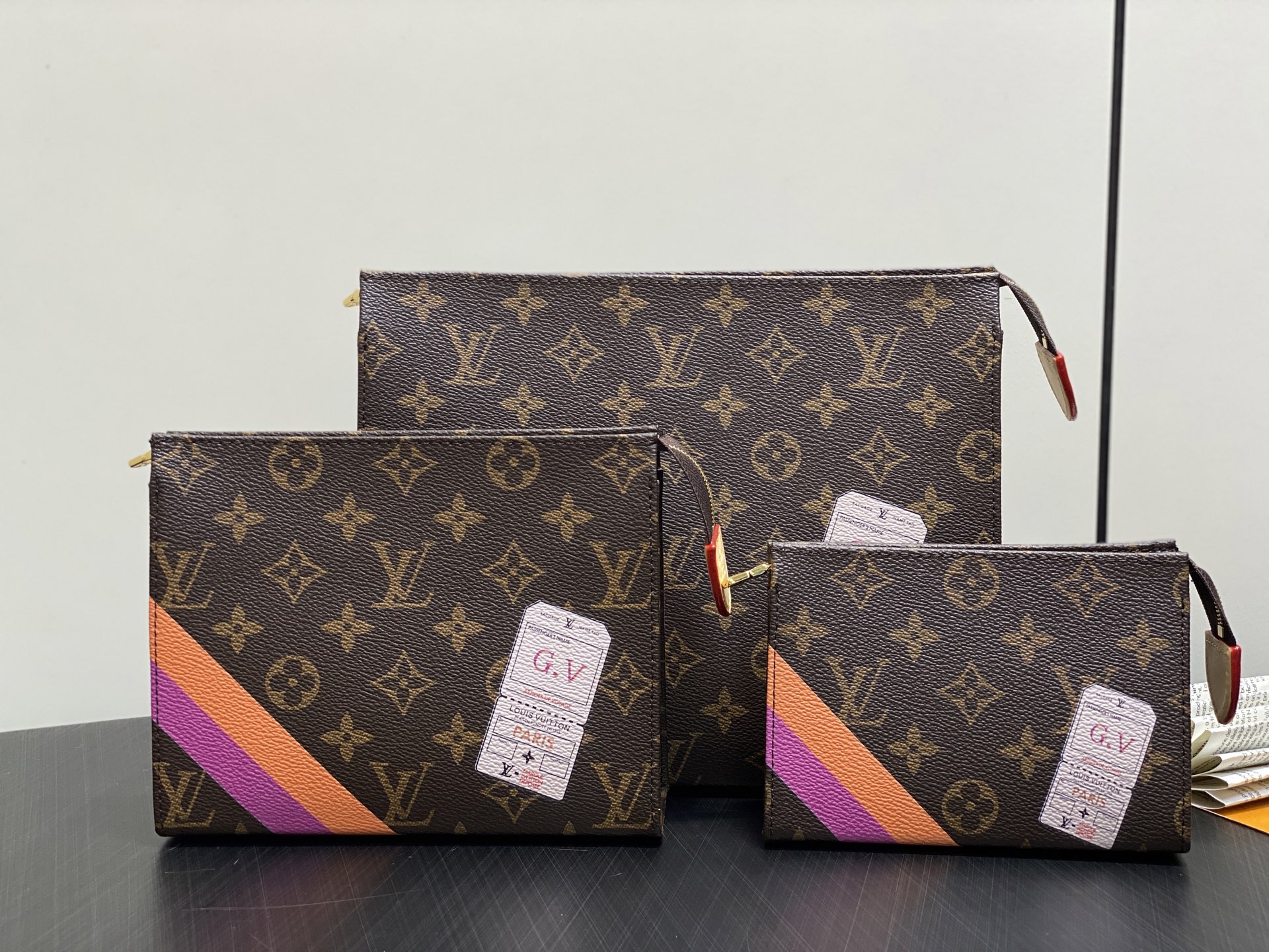 Louis Vuitton Trio Mon Monogram Pouch(20 x 5.5 x 25CM)