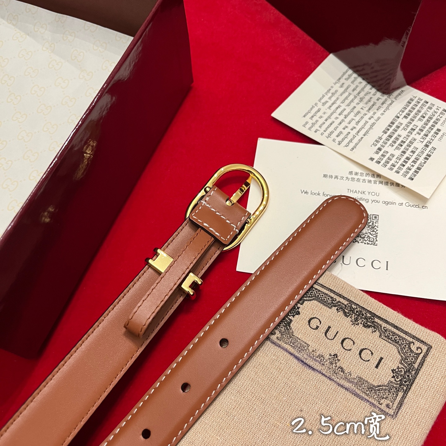 Gucc* Women Belt-2.5CM
