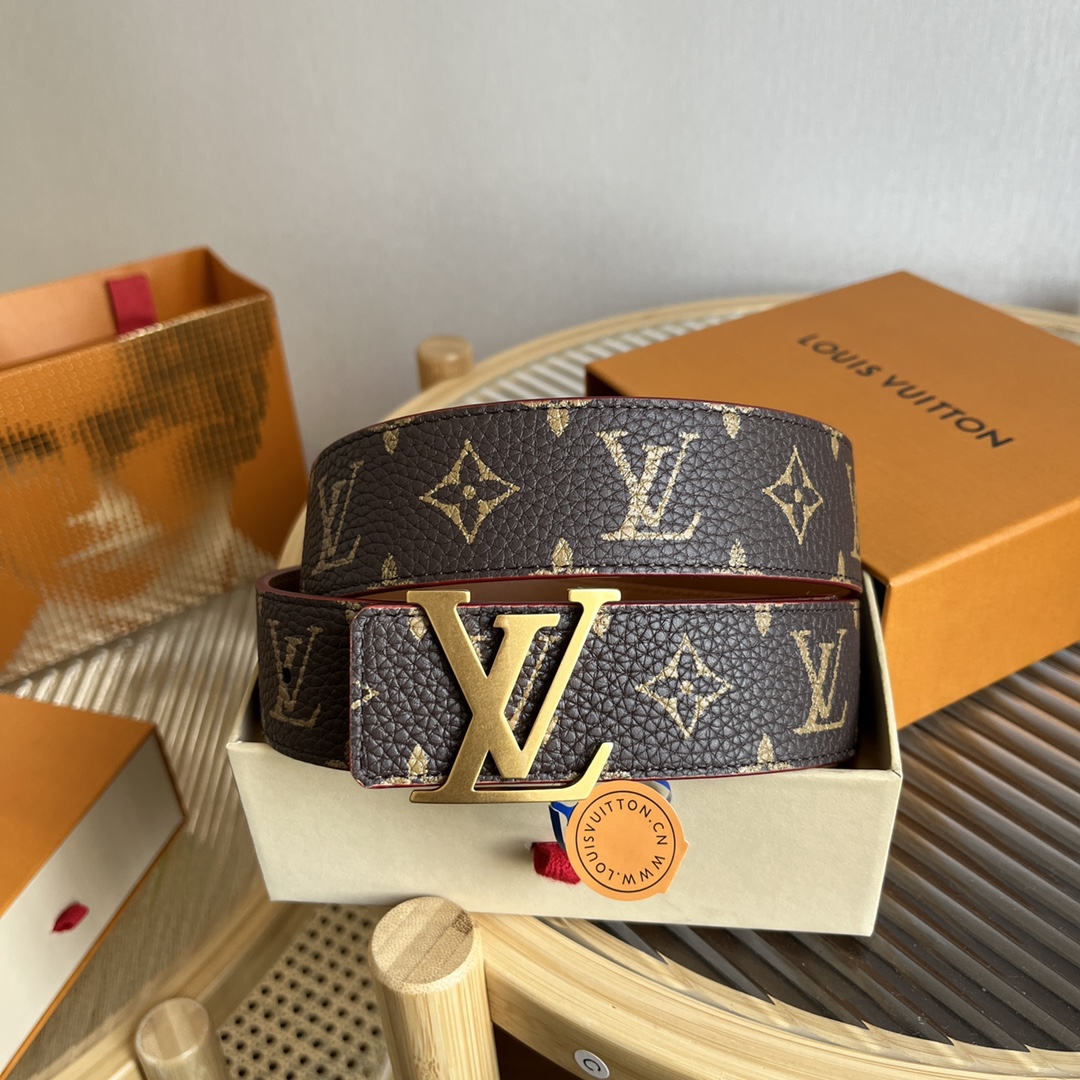 Louis Vuitt*n Men Belt-4CM