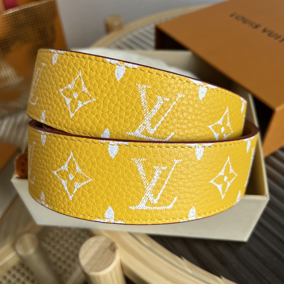 Louis Vuitt*n Men Belt-4CM