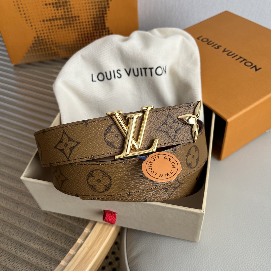 Louis Vuitt*n Women Belt-3CM