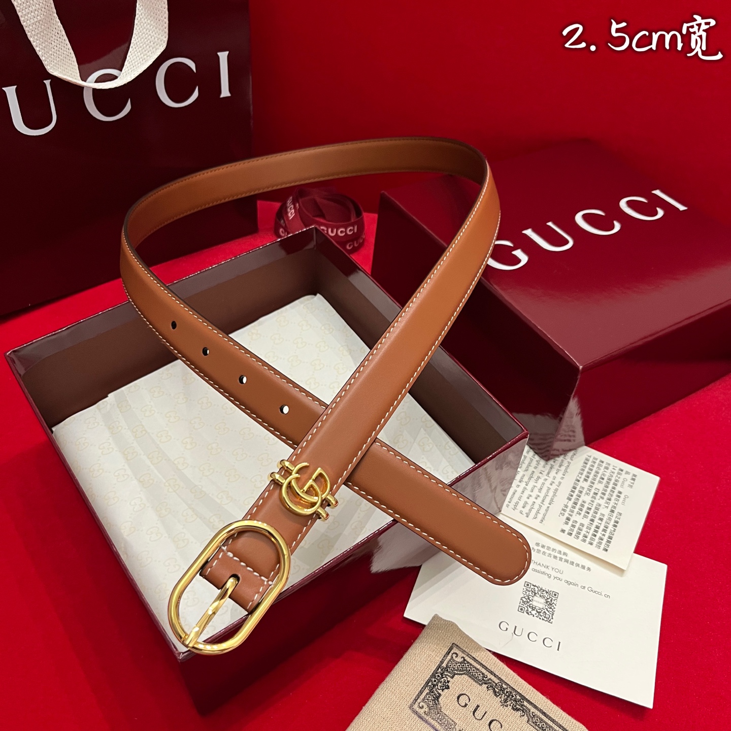 Gucc* Women Belt-2.5CM