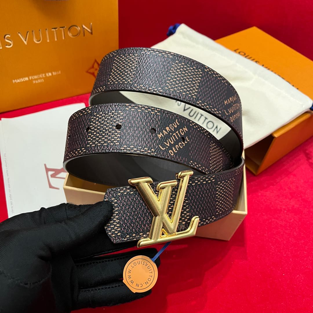 Louis Vuitt*n Men Belt-4CM