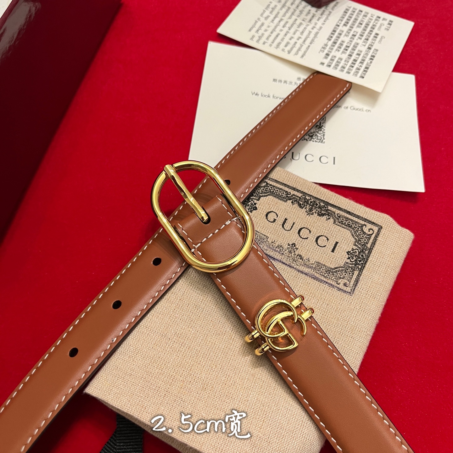 Gucc* Women Belt-2.5CM
