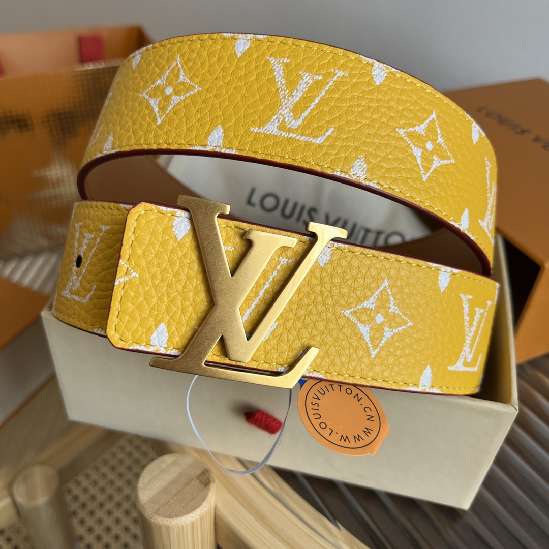 Louis Vuitt*n Men Belt-4CM