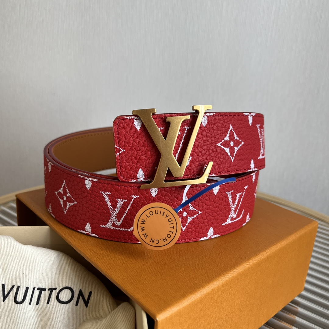 Louis Vuitt*n Men Belt-4CM