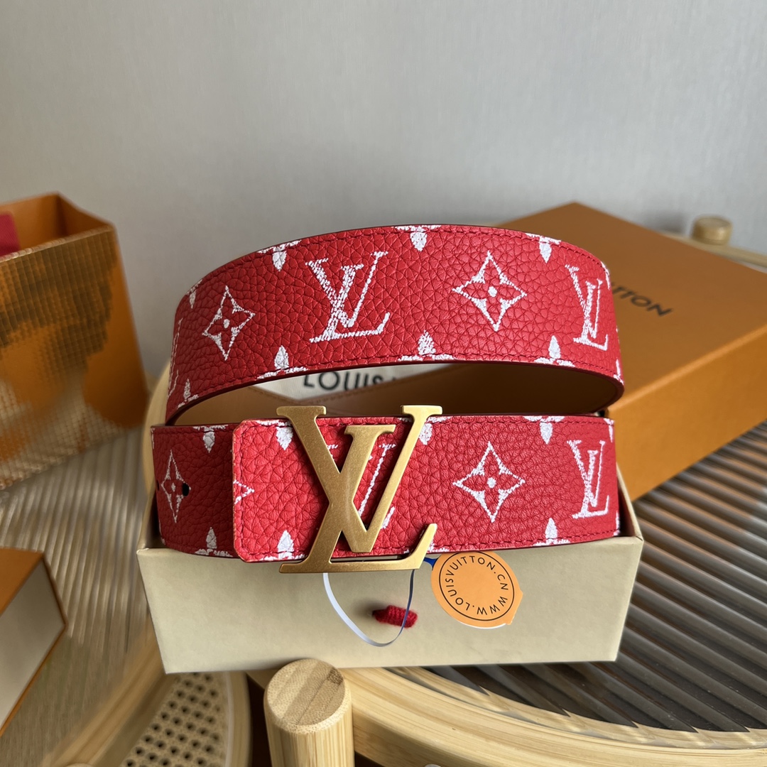 Louis Vuitt*n Men Belt-4CM